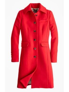 NWT J.Crew Double-cloth Metro Lady Day Coat in Bright Cerise Wool Thinsulate 0